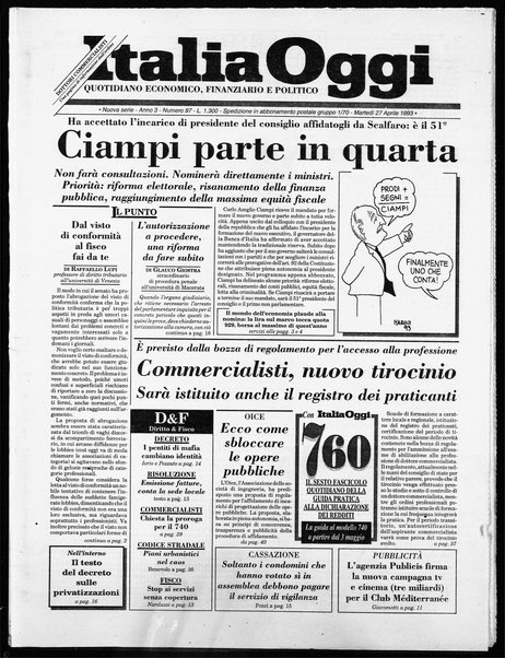 Italia oggi : quotidiano di economia finanza e politica